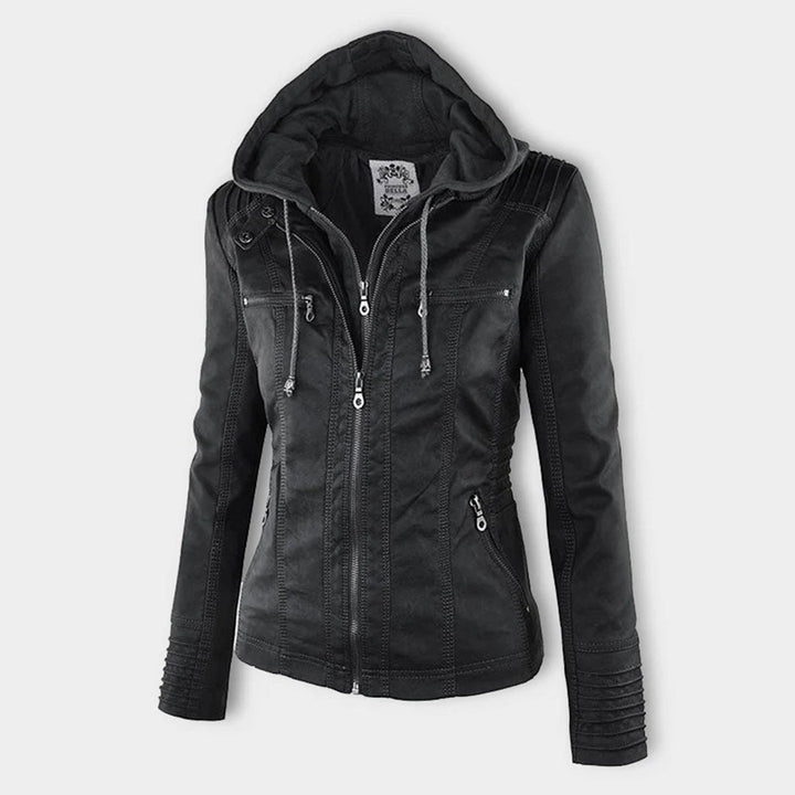 Selina | Waterproof Hooded Leather Jacket for Women