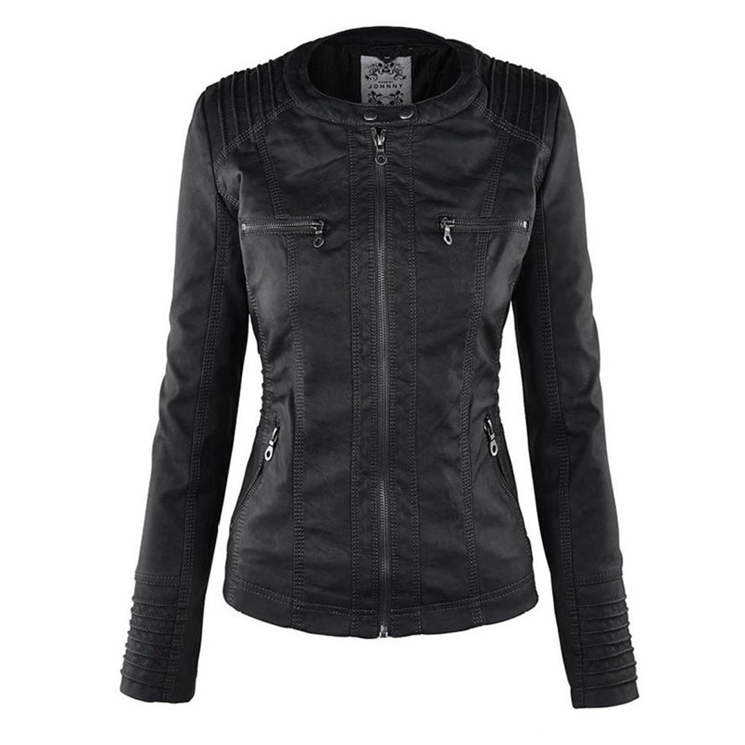 Selina | Waterproof Hooded Leather Jacket for Women