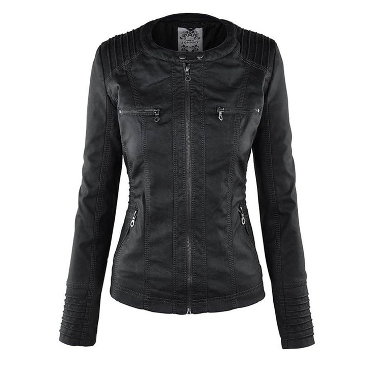 Selina | Waterproof Hooded Leather Jacket for Women