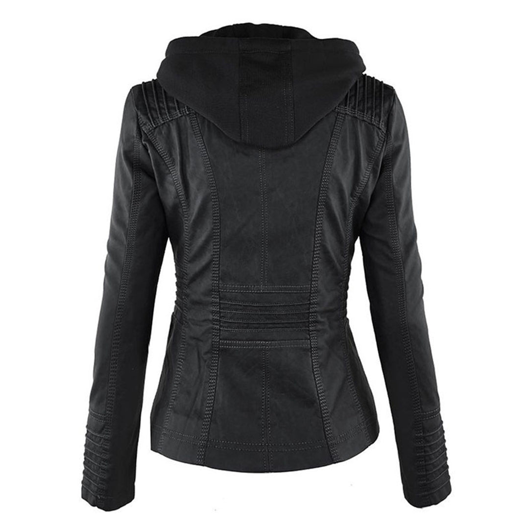 Selina | Waterproof Hooded Leather Jacket for Women