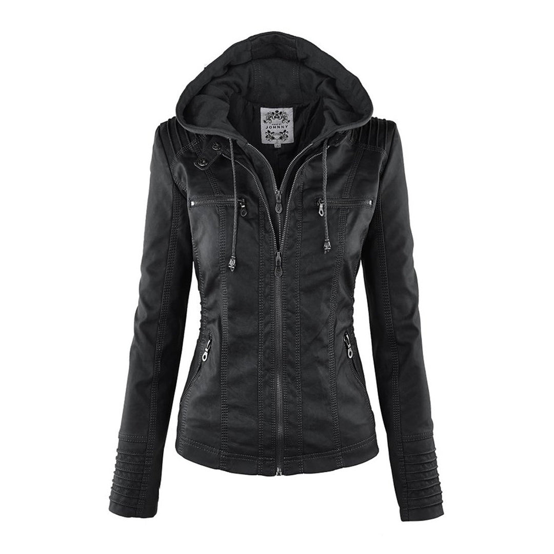 Selina | Waterproof Hooded Leather Jacket for Women