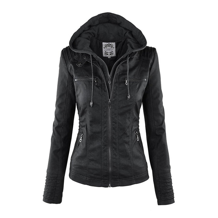 Selina | Waterproof Hooded Leather Jacket for Women