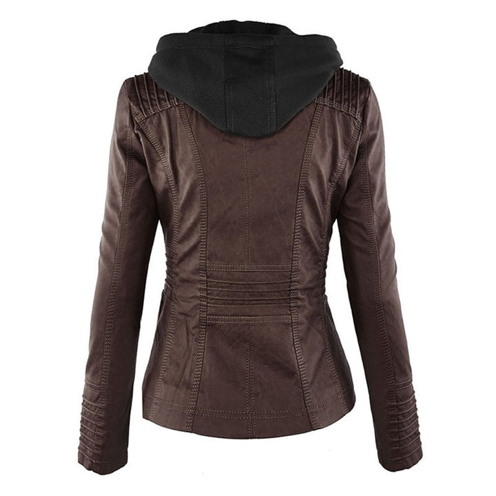 Selina | Waterproof Hooded Leather Jacket for Women