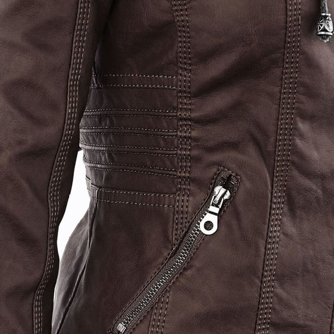 Selina | Waterproof Hooded Leather Jacket for Women