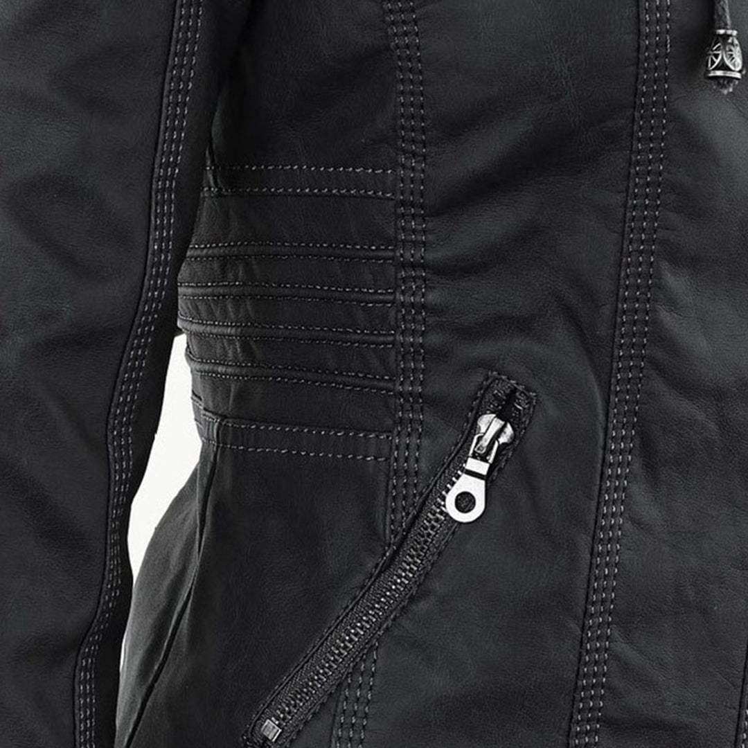 Selina | Waterproof Hooded Leather Jacket for Women