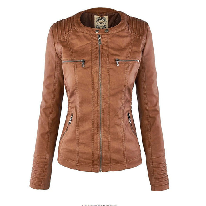 Selina | Waterproof Hooded Leather Jacket for Women