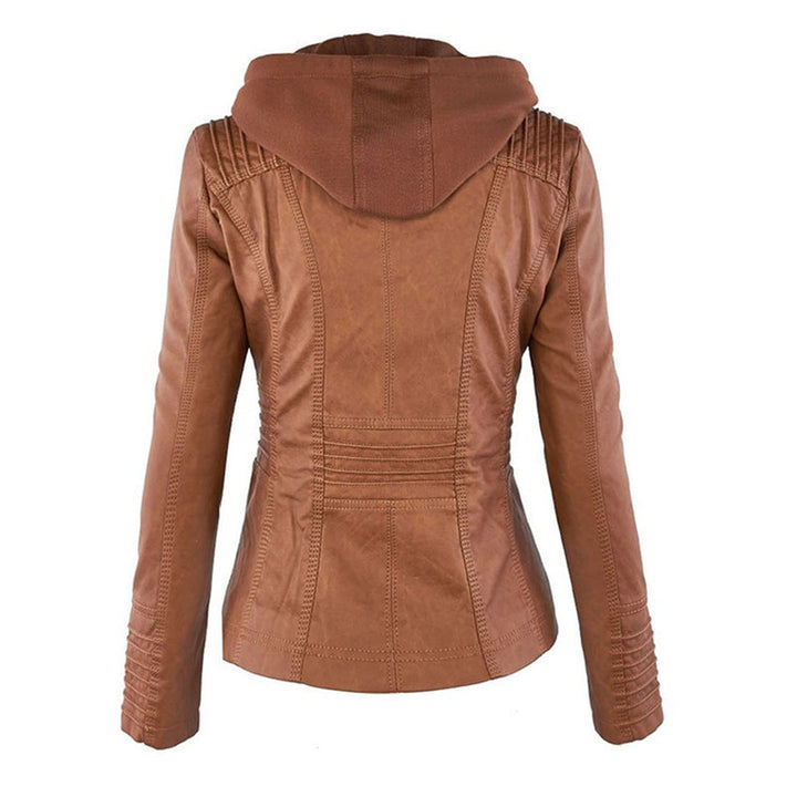 Selina | Waterproof Hooded Leather Jacket for Women